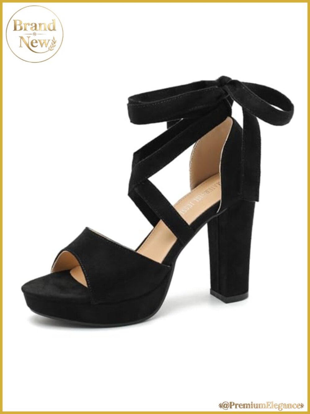 Women's Strappy Platform Sandals Chunky High Heel Lace-Up Ankle Tie Open Toe
